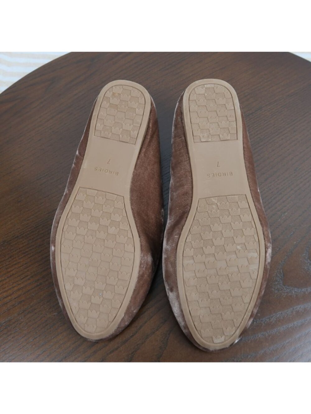 Birdies 7 Starling Brown Taupe Velvet Slip-On Loafers Cushioned Insole Flats - Picture 9 of 9